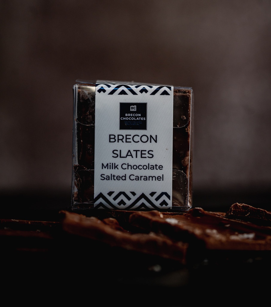 Brecon Chocolates "Slates". Milk Chocolate Salted Caramel.