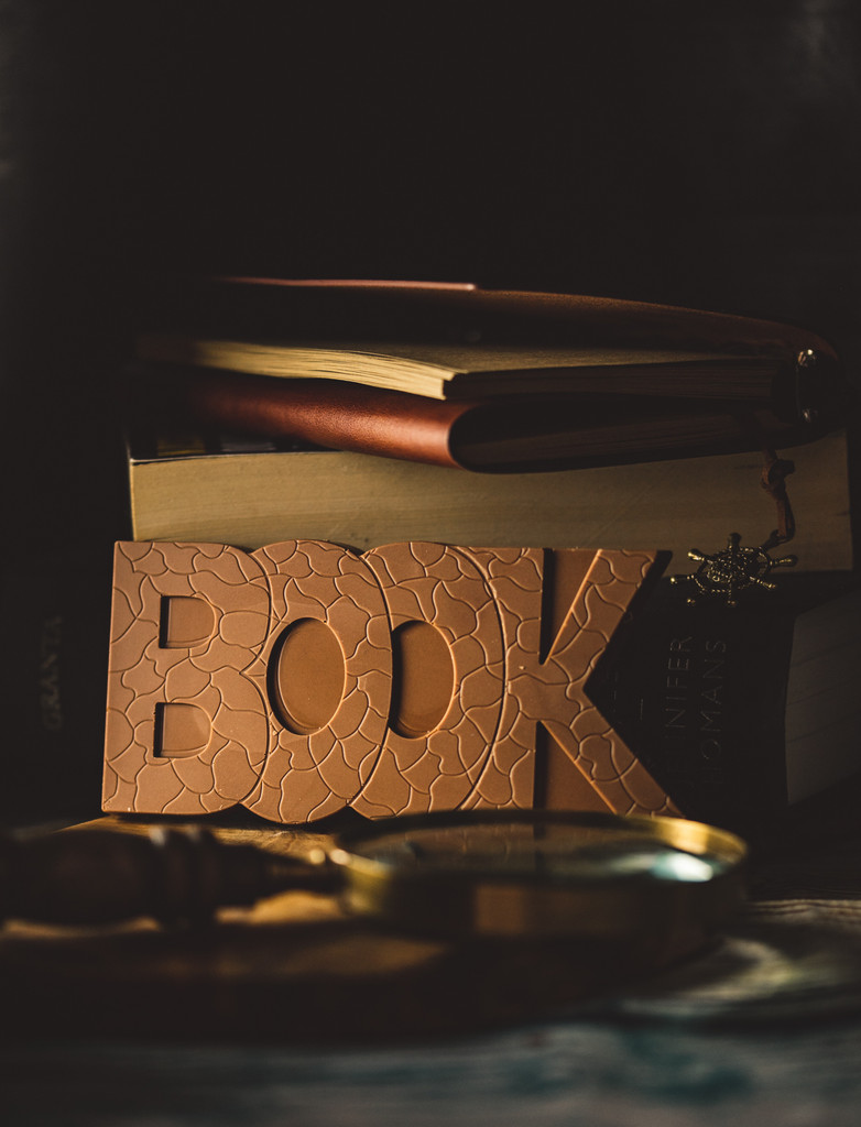 Solid Milk Chocolate BOOK Bar.