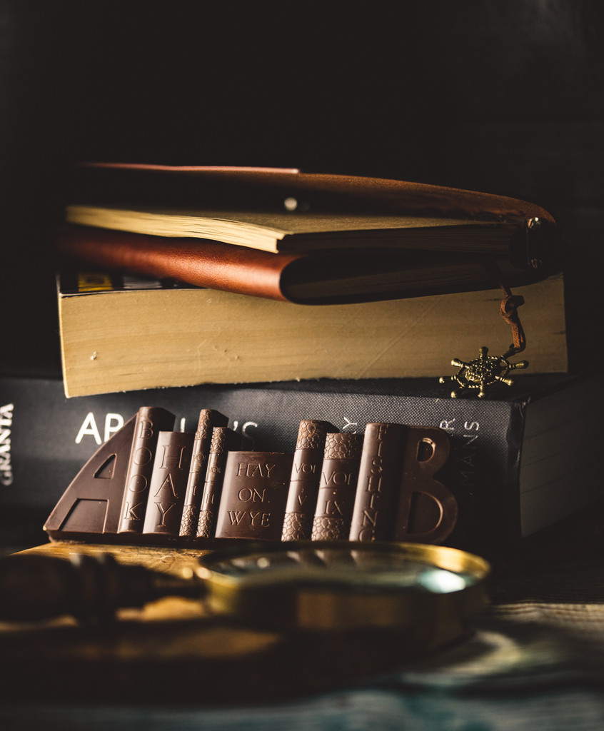 Solid Dark Chocolate BookENDS.