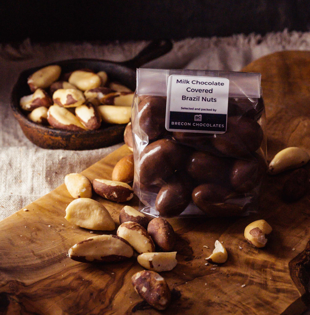 Milk Chocolate Covered Brazils Nuts. 200g bag.