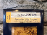 "The Golden Bar". Homemade caramelised white chocolate with salted Maple Pecans. "The Golden Bar". Homemade caramelised white chocolate with salted Maple Pecans.