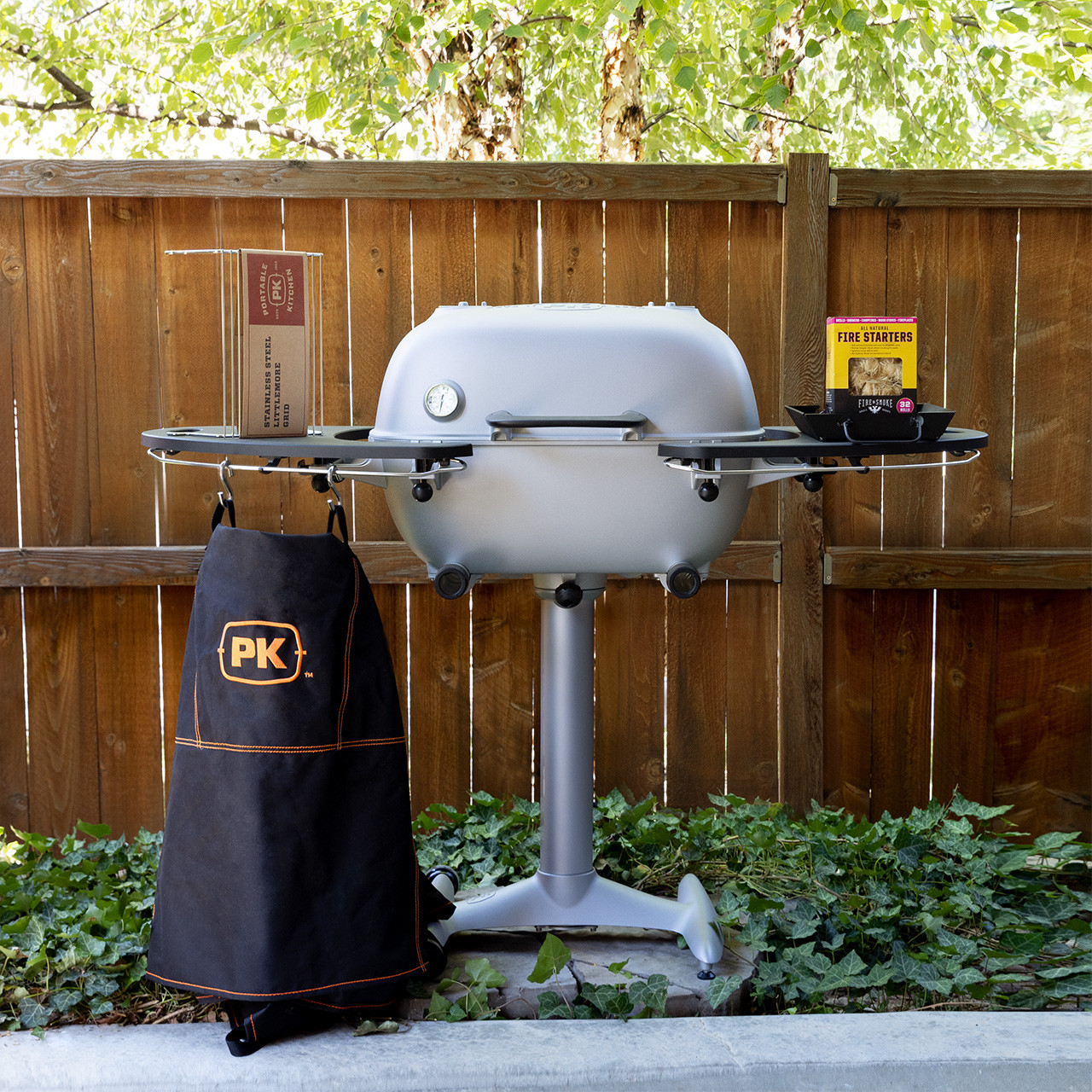 PK Grills PK 360 Portable Charcoal BBQ Grill and Smoker, Cast Aluminum  Outdoor Kitchen Cooking Barbecue Grill for Camping, Backyard Grilling,  Park