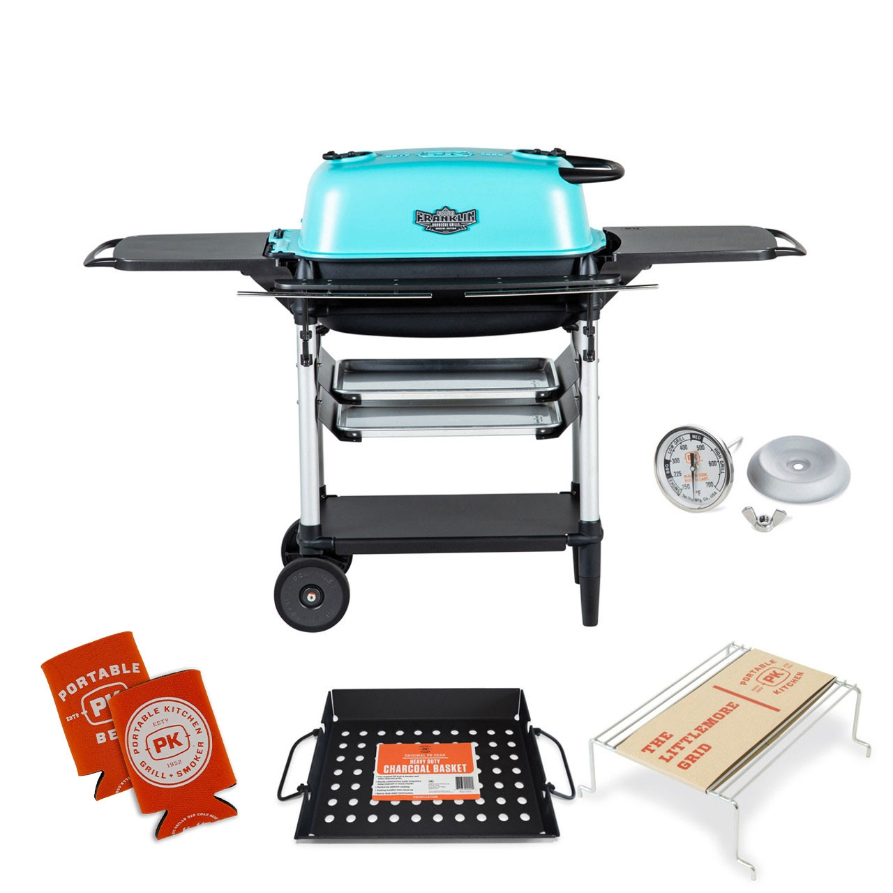 Teal PK300AF Bundle | Grill, Charcoal Basket, Cover & More | PK Grills