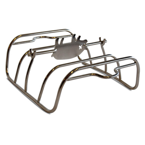 The Stainless Steel Rib Rack, a durable and high-quality meat rack made of stainless steel for grilling and barbecuing.