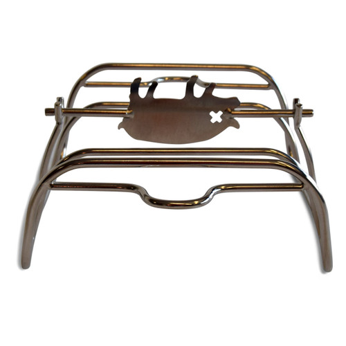 The Stainless Steel Rib Rack, a durable and sleek metal grilling accessory for organizing and cooking ribs efficiently.