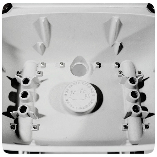 PK360 Grill & Smoker, interior view showing the burner and cooking area with special offer highlighted on AmazingRibs.com.