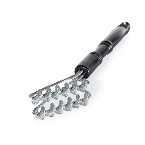GrillGrate® Cleaning Tool, a handheld wire cleaning brush with a black handle and coil wire loops for cleaning grill grates.