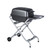 PK Grills The Original PKTX Grill & Smoker - Graphite, portable barbecue grill and smoker with a black lid, side tray, and silver foldable stand with wheels for easy mobility.