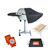 PK Grills PK360 Start Cookin' Bundle - Silver, including a portable charcoal grill with side table, a non-stick cooking grate, a heat shield cover, a charcoal basket, and a grilling accessory pad, all designed for outdoor cooking and grilling.