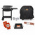 PK Grills PK300 Start Cookin' Bundle - Graphite, compact charcoal grill with accessories including a protective cover, grill tray, gloves, thermometer, and carrying bag for outdoor grilling.