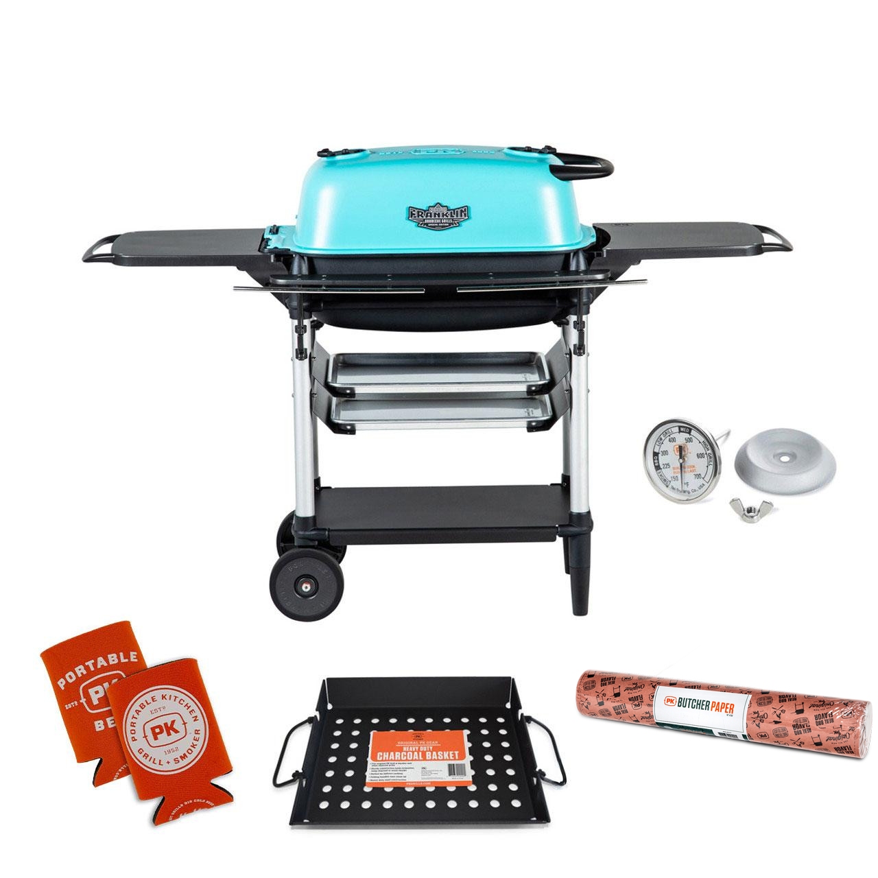 Teal PK300AF Bundle | Grill, Charcoal Basket, Cover & More | PK Grills