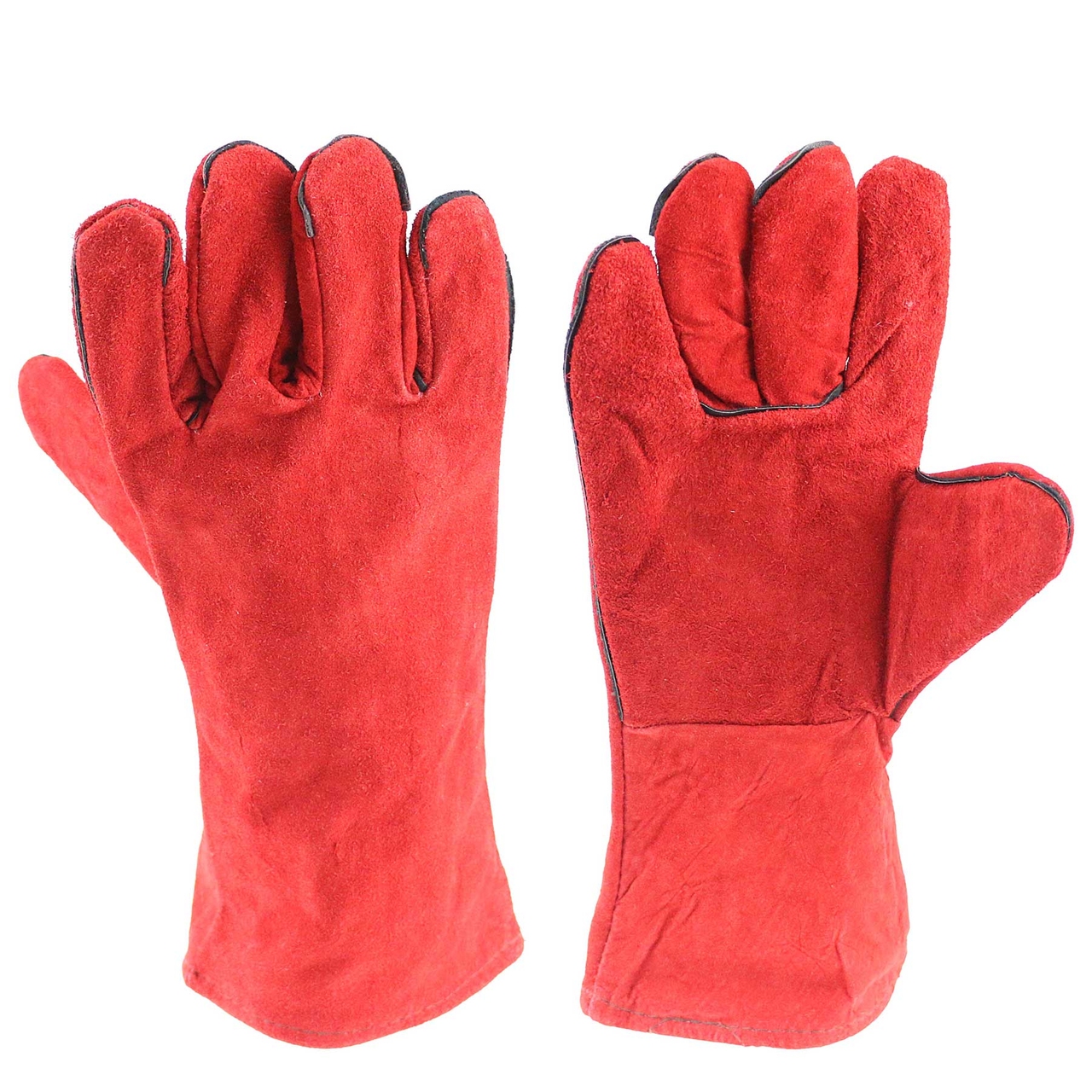 Red Heat Resistant Leather Gloves
