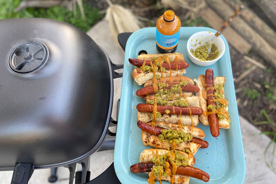 Hot Dogs with Cornichon Relish and Major Mustard PK Grills