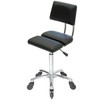 Dove Stool Black- Chrome Base - Click'n Clean Castor Wheels