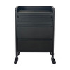 Fusion PLUS Black 4 Drawer Hairdressing Beauty Trolley - Black - Click'n Clean Castor Wheels
