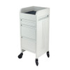 Fusion White 4 Drawer Salon Trolley - White - Click'n Clean Castor Wheels