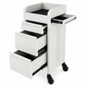 Fusion White 4 Drawer Salon Trolley - White - Click'n Clean Castor Wheels