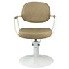 Chelsea Sand Upholstery - White Frame Styling Chair - Hydraulic