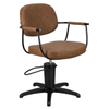 Chelsea Tan Upholstery - Black Frame Styling Chair - Hydraulic