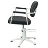 Chelsea Black Upholstery - White Frame Styling Chair - Hydraulic