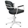 Chelsea Black Upholstery - White Frame Styling Chair - Hydraulic