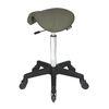 Saddle Stool No Back Forest Green - Black Base - Click'n Clean Castor Wheels