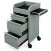 Fusion Sea Foam 4 Drawer Hairdressing Beauty Trolley - Black - Click'n Clean Castor Wheels