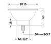 Hair Catcher Waste 90mm - Coral/Atlantic/Tasman Ceramic Basin