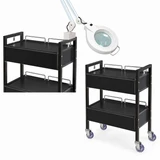 2 Drawer Hairdressing Beauty Trolley - Black