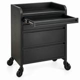 Fusion PLUS Black 4 Drawer Hairdressing Beauty Trolley - Click'n Clean Castor Wheels