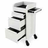 Fusion White 4 Drawer Salon Trolley - White - Click'n Clean Castor Wheels