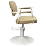 Chelsea Sand Upholstery - White Frame Styling Chair - Hydraulic Chelsea Sand Upholstery - White Frame Styling Chair - Hydraulic