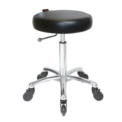 Turbo Stool Black - Chrome Base - Click'n Clean Castor Wheels