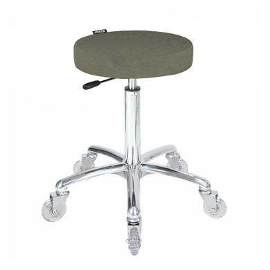 Turbo Stool Forest Green - Chrome Base - Clear Castor Wheels