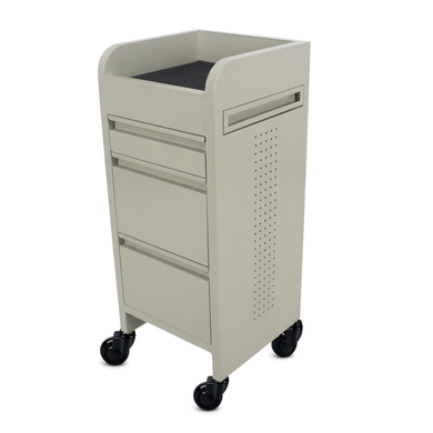 Fusion Oyster 4 Drawer Hairdressing Beauty Trolley - Black - Click'n Clean Castor Wheels