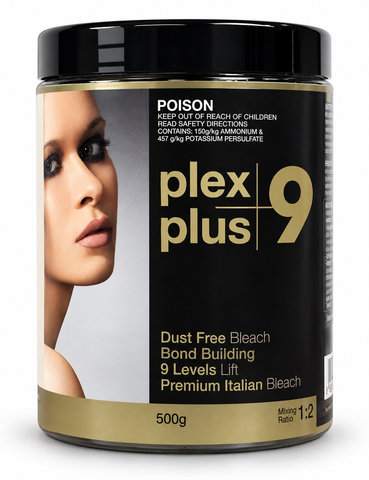 Plex Plus+9 Dust Free Bleach 500g professional bond building lightening powder with up to 9 levels of lift