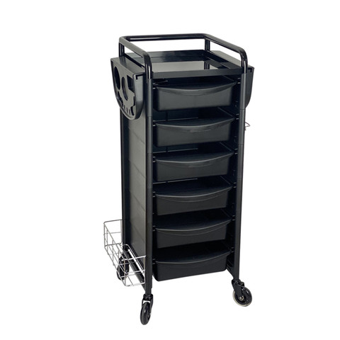 Jasper Black 6 Drawer Hairdressing Beauty Trolley