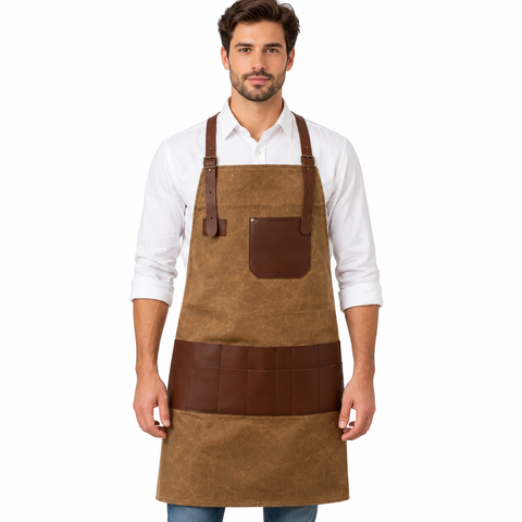 Barber Apron Tan Canvas
