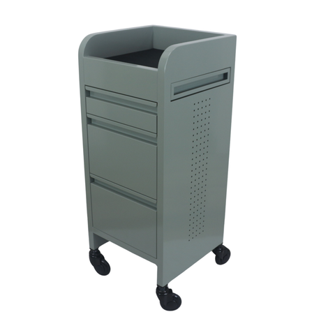 Fusion Sea Foam 4 Drawer Hairdressing Beauty Trolley - Black - Click'n Clean Castor Wheels