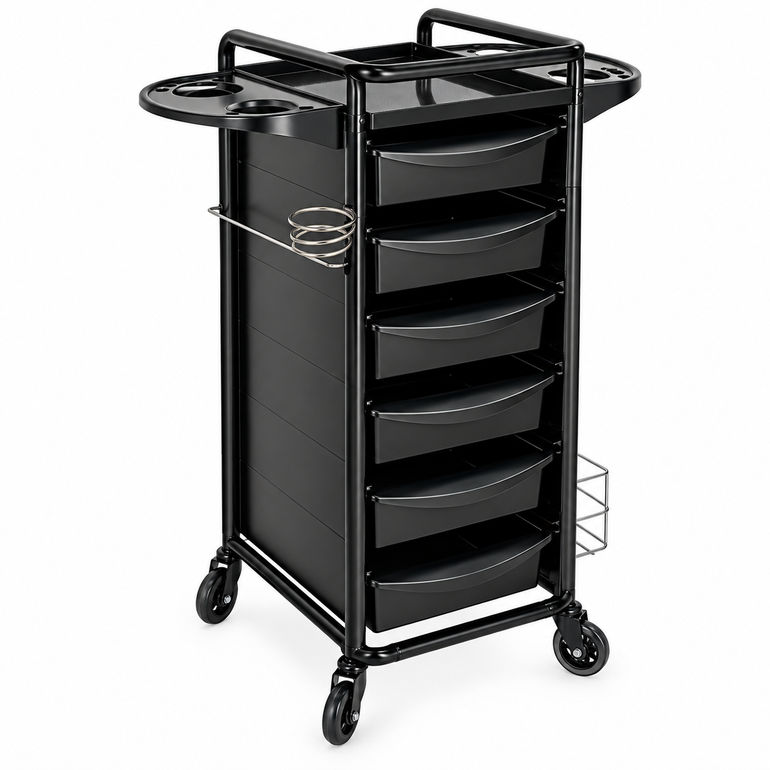 Jasper Black 6 Drawer Hairdressing Beauty Trolley