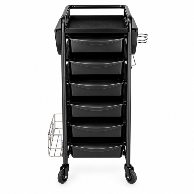 Jasper Black 6 Drawer Hairdressing Beauty Trolley