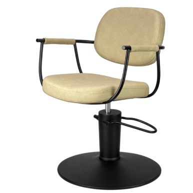 Chelsea Sand Upholstery - Black Frame Styling Chair - Hydraulic