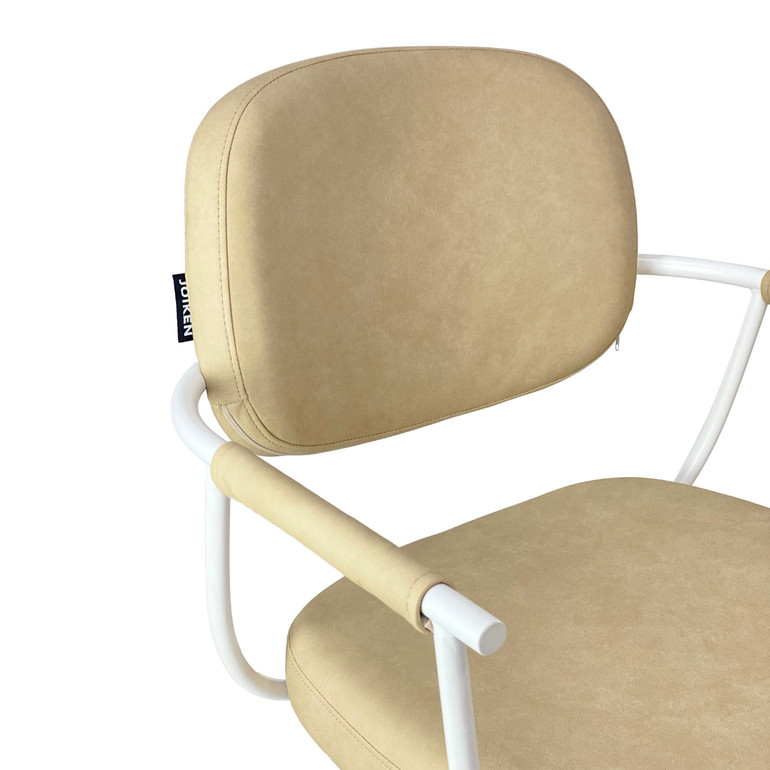 Chelsea Sand Upholstery - White Frame Styling Chair - Hydraulic