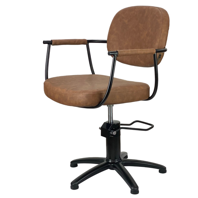 Chelsea Tan Upholstery - Black Frame Styling Chair - Hydraulic