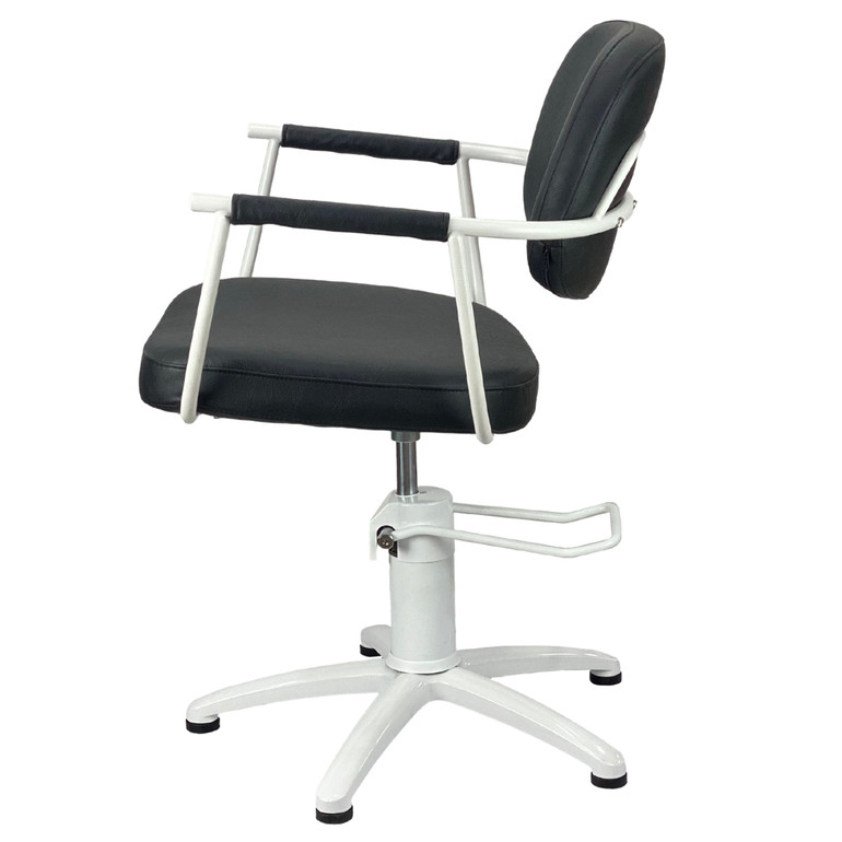 Chelsea Black Upholstery - White Frame Styling Chair - Hydraulic
