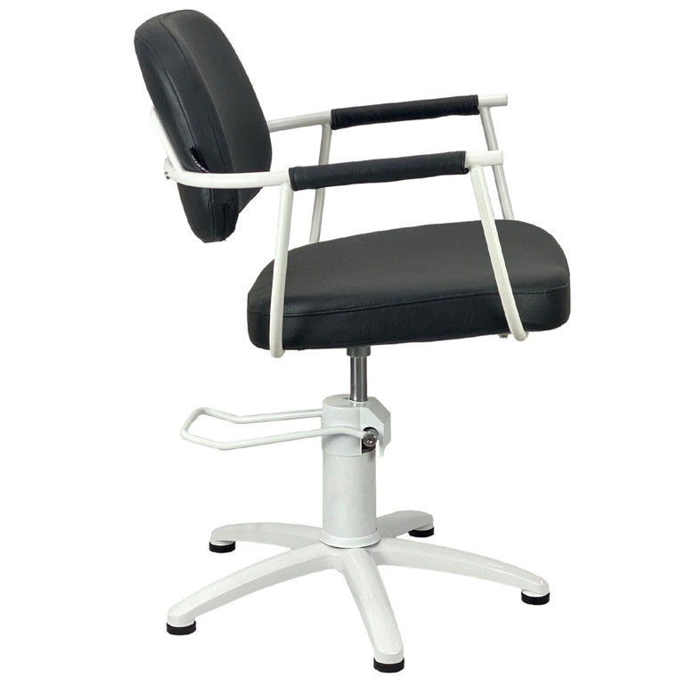 Chelsea Black Upholstery - White Frame Styling Chair - Hydraulic