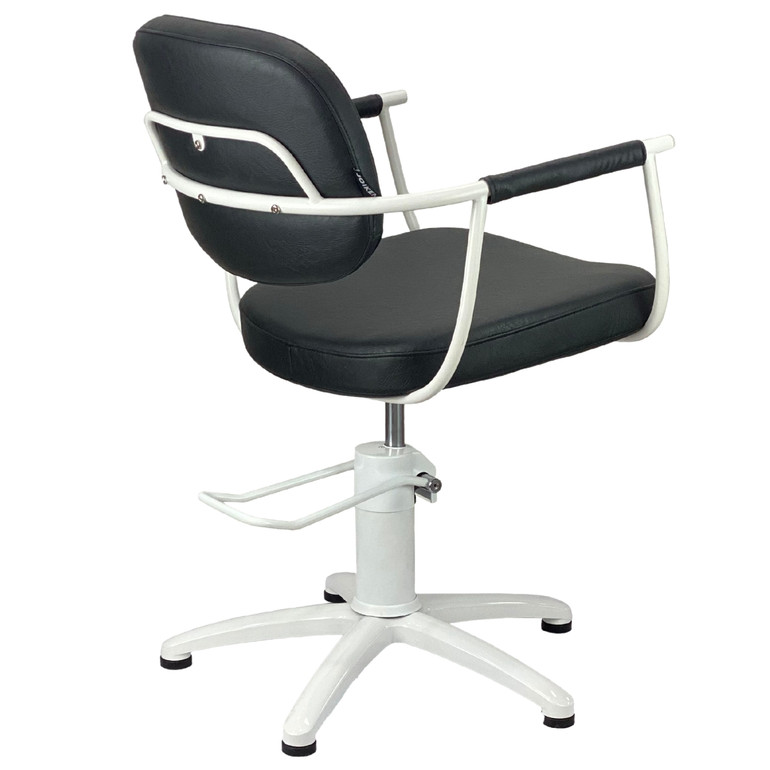 Chelsea Black Upholstery - White Frame Styling Chair - Hydraulic