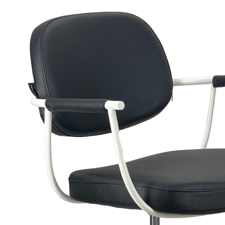 Chelsea Black Upholstery - White Frame Styling Chair - Hydraulic