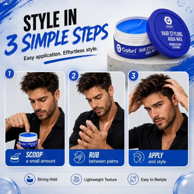 Gabri-Professional Hair Styling Aqua Wax Bubblegum Strong 150ml