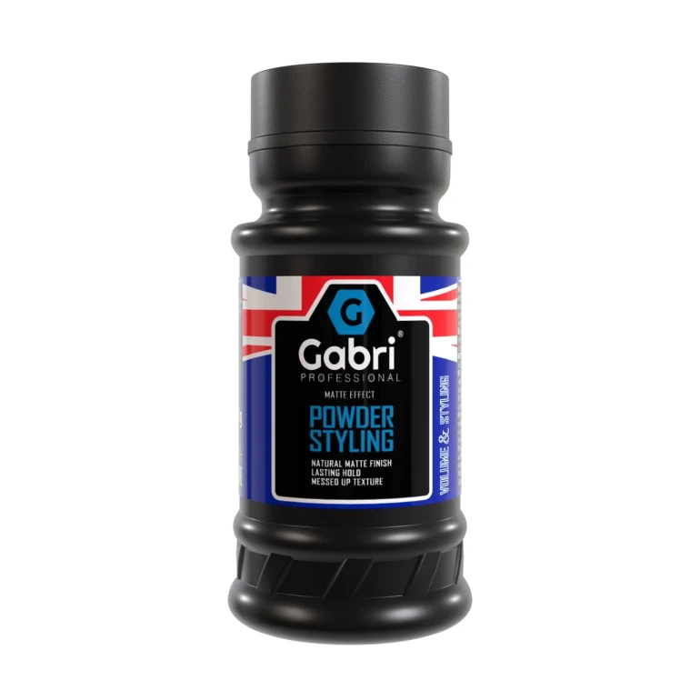 Gabri Professional Powder Styling Volume & Styling 21g hair styling powder bottle, front view.